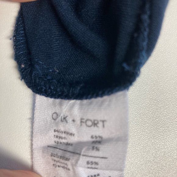 OAK + FORT Sz XS Navy Jumpsuit With Front & Back Pocket Straight Leg Oversized - Picture 6 of 8